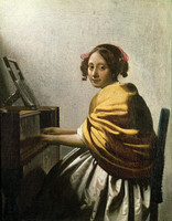 A Young Woman Seated at a Virginal