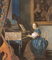 A Young Woman seated at a Virginal