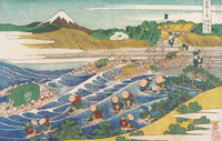 Mount Fuji Seen from Kanaya on the Road to Tokaido (Tokaido Kanaya no Fuji), from the series Thirty-Six Views of Mount Fuji (Fugaku Sanjurokkei)