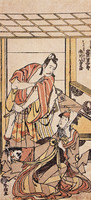 The Actor Ichikawa Yaozo III in the Role of Soga no Goro and Iwai Hanshiro IV in the Role of his Mistress, Sitting