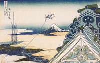 The Temple of Hongaji at Asakusa in Edo, from the series Thirty-Six Views of Mount Fuji (Fugaku Sanjurokkei)