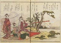 Three Women with a Telescope, from the series Album of Kyoka – Mountain upon Mountain (Ehon kyoka)