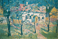 Jardin en fleurs, motif réalisé vers 1906