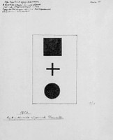 Contrasting Suprematist Elements (Square, Cross, Circle in Vertical Composition), motif: 1915