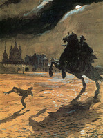 Alexander Benois, The Bronze Horseman, design for a cover to Pushkin's poem