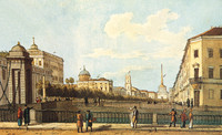 Andrey Martynov, View of Nevsky Prospekt from the bridge Anichkov
