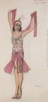 Diseño para el traje de Anna Pavlova en el ballet Fantasía oriental