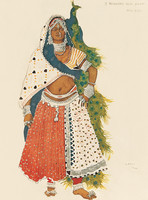 Design for the costume of Bayadère in the ballet Le Dieu bleu