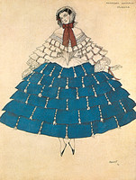 Design for the costume of Chiarina in the ballet Carnaval