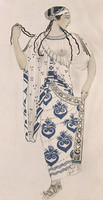 Design for the costume of Ida Rubinstein as Helen in Act IV of the ballet Helen of Sparta