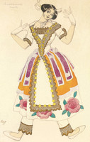 Design for the costume of Mireille in the ballet La Nuit ensorcelée