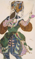 Design for the costume of Shâh Zaman in the ballet Shéhérazade