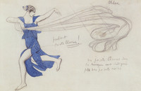 Design for the costume of Tamara Karsavina as Chloë  in the ballet Daphnis and Chloë