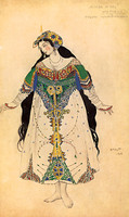 Design for the costume of Vera Fokina as Tsareva in the ballet The Firebird