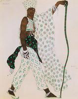 Design for the costume of a pilgrim in the ballet Le Dieu bleu