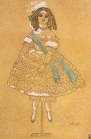 Design for the costume of the porcelain doll in the ballet The Fairy Doll