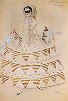 Design for the costume of the “valse noble” in the ballet Carnaval