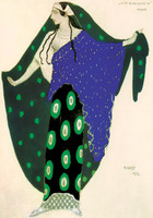 Design of a costume for Ida Rubinstein as Hélène, Act IV, Hélène de Sparte