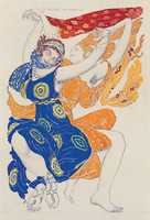 Designs for the costumes of two young Beotians, Vera Fokina and Bronislava Nijinska in the ballet Narcisse