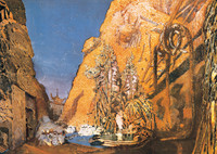 Set design for the ballet Le Dieu bleu