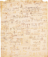 A Sheet of Pictographs, drawn over astronomical studies