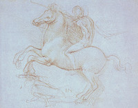 A Rider on a Rearing Horse Trampling a Fallen Foe, (Study for the Sforza Monument)