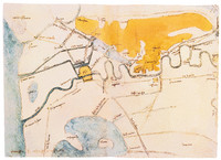 Estudio cartográfico, canales derivados del Arno, cerca de Pisa