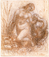 Kneeling Leda and the Swan