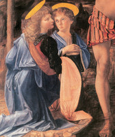 Bautismo de Cristo, Leonardo da Vinci y Andrea del Verrocchio,  El Bautismo de Cristo (detalle)