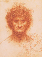 The Bust of a Man, Full Face, and the Head of a Lion