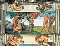 The Original Sin and Expulsion from Paradise, fourth panel of the vault