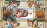 God Separating the Earth from the Water, seventh panel of the vault