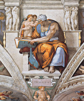 The Cumaean Sibyl, edges of the ceiling