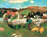 Breton Landscape with Pigs