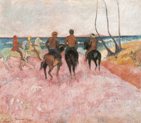 Horsemen on the beach