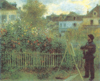 Monet pintando en su jardín en Argenteuil