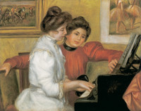 Yvonne and Christine Lerolle at the Piano