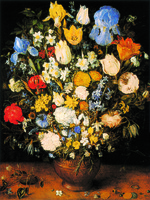 Jan Brueghel, Flowers in a Ceramic Vase