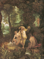 Jan Bruegel d.Ä., Landschaft mit Diana und Actaeon