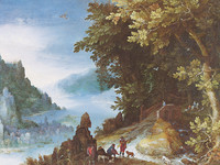 Jan Brueghel el Viejo, Paisaje con caminantes descansando