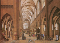 Jan Brueghel el Viejo y Hendrick Van Steenwijck el Joven, Interior de la catedral de Amberes