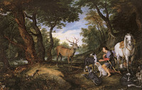 Jan Bruegel d.Ä. und Peter Paul Rubens, Die Vision des Hl. Hubert