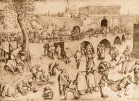 Pieter Bruegel d.Ä., Schlittschuhläufer vor dem St.-Georgs-Tor