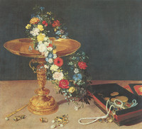 Jan Brueghel d. Ä, Stillleben mit Blumen und Tazza