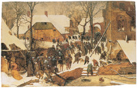 Pieter Bruegel d.Ä., Anbetung der Drei Könige in Schneelandschaft