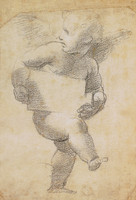 Cherub Holding a Tablet