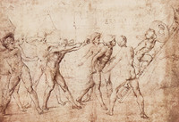 Eight Nude Men besieging Perugia