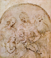 The Holy Family with Saint John the Baptist and an Angel