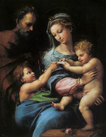 Die Hl. Familie mit dem hl. Johannes oder Madonna mit der Rose