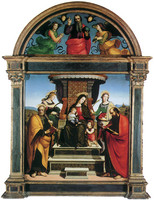 Madonna auf dem Thron mit Kind, umgeben von Heiligen (Pala Colonna)